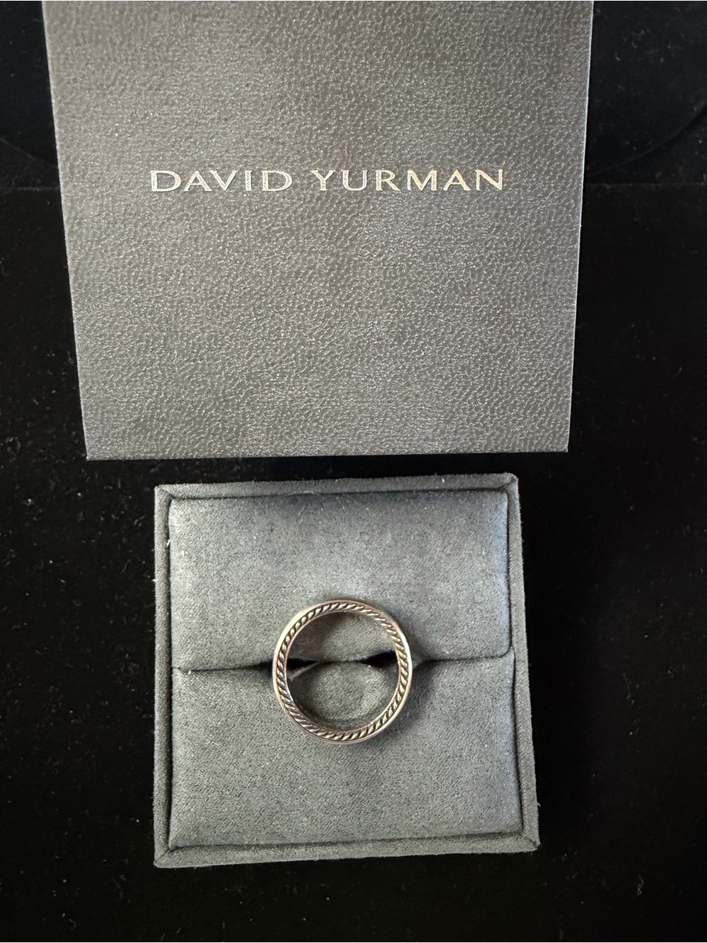 David Yurman Silver Rope-Edge Men's Band